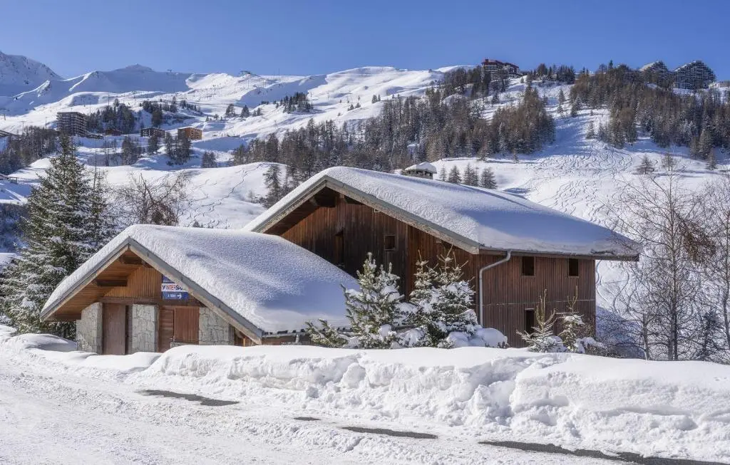 Groupe d’amis partageant un séjour dans un chalet de groupe à Paradiski